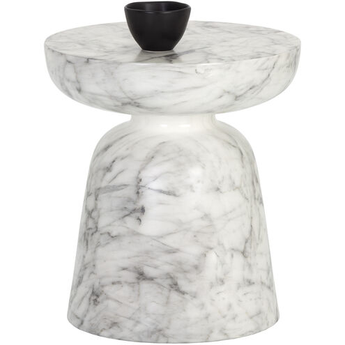 Lucida 20 X 18 inch Marble Look / White Outdoor End Table